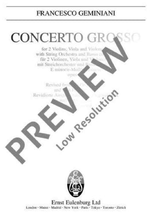 Concerto grosso E minor - Full Score