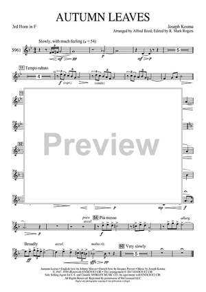 Autumn Leaves (Les feuilles mortes) - F Horn 3