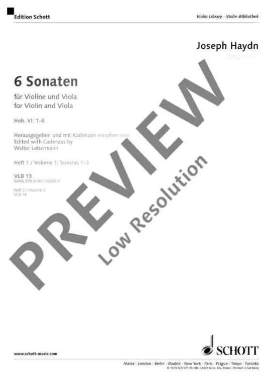 6 Sonatas - Performing Score