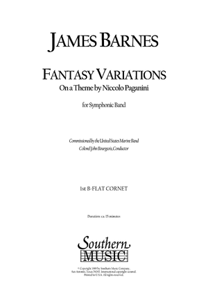 Fantasy Variations on a Theme of Paganini - Bb Cornet 1