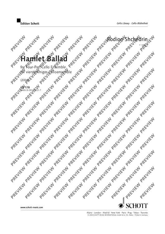 Hamlet Ballad - Score and Parts