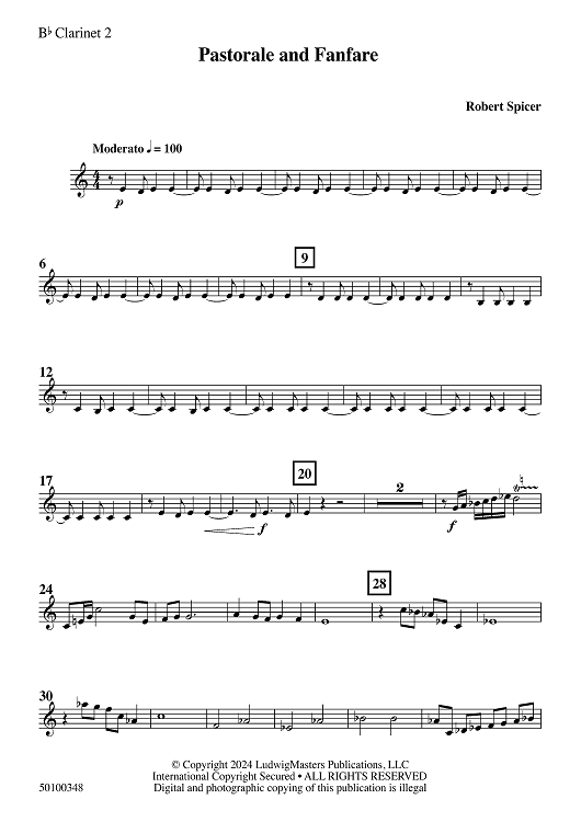 Pastorale and Fanfare - Bb Clarinet 2