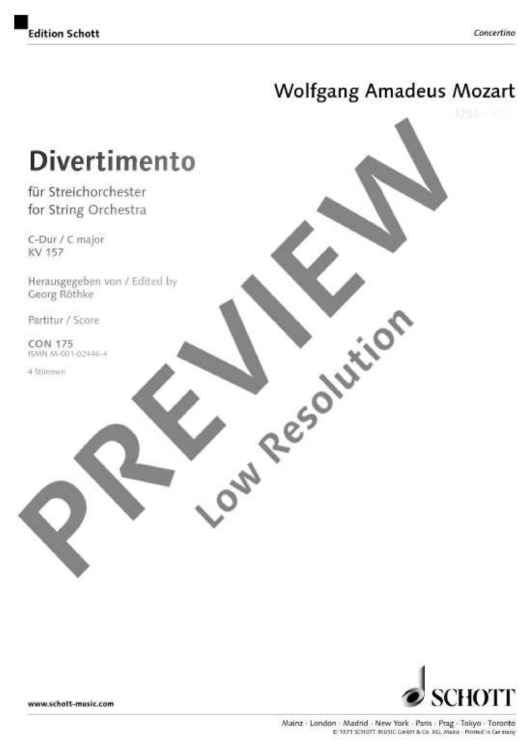 Divertimento C major - Score