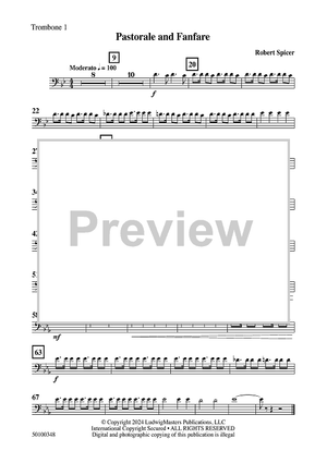 Pastorale and Fanfare - Trombone 1