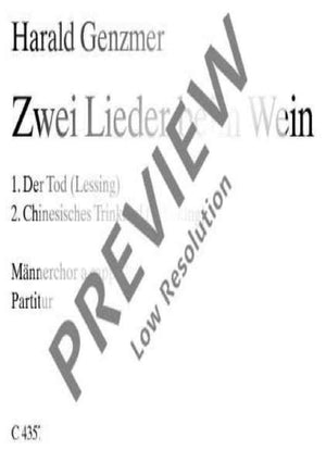 Zwei Lieder beim Wein - Choral Score