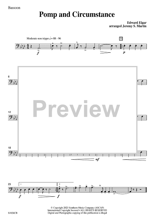 Pomp and Circumstance (easy) - Bassoon