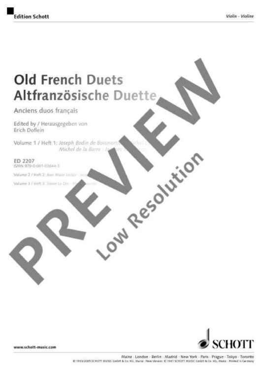 Old French Duets - Performing Score