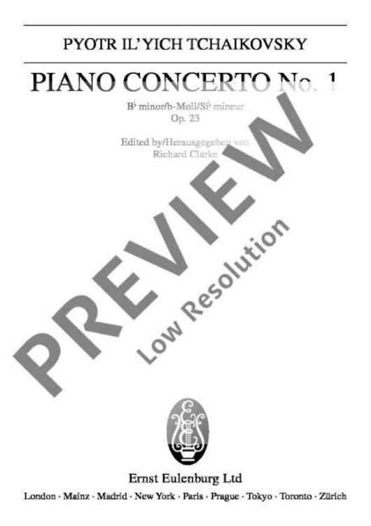 Concerto No. 1 Bb minor - Full Score