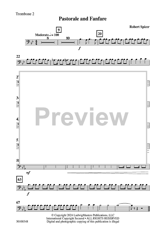 Pastorale and Fanfare - Trombone 2