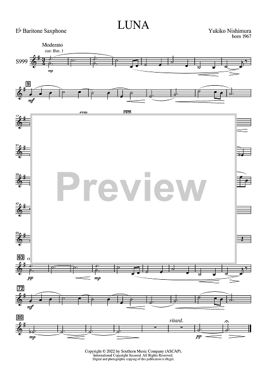 Luna for Band - Eb Baritone Sax