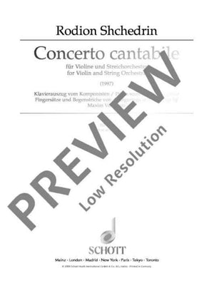 Concerto cantabile - Piano Score and Solo Part