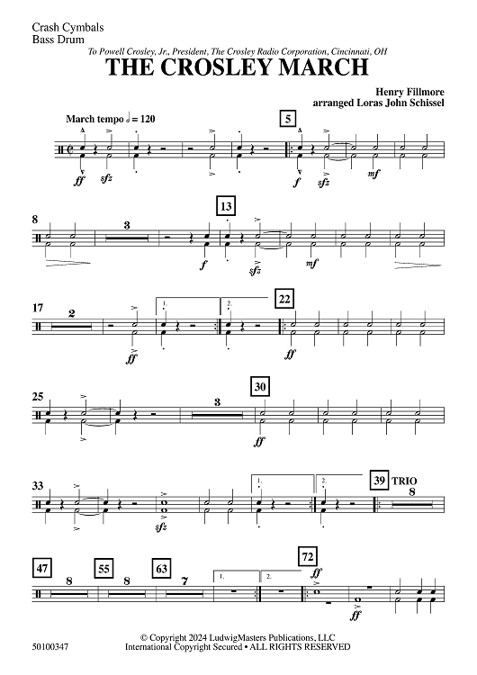 The Crosley March - Crash Cymbal / Bass Drum