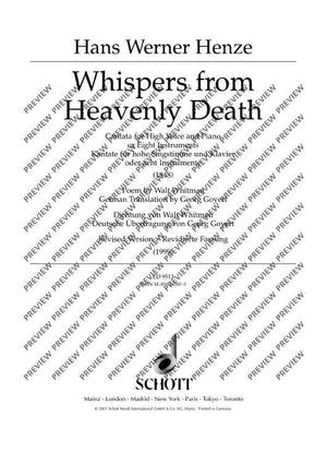 Whispers from Heavenly Death - Score