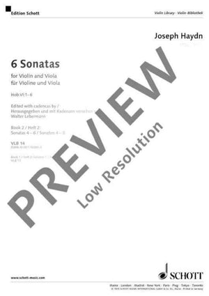 6 Sonatas - Performing Score