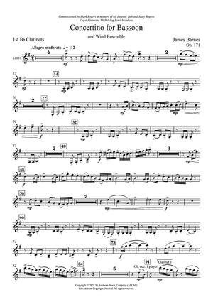 Concertino for Bassoon and Wind Ensemble - Bb Clarinet 1