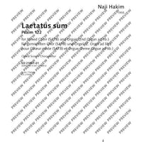 Laetatus sum - Choral Score