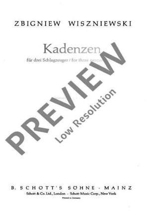 Kadenzen - Performing Score