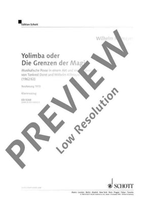 Yolimba oder Die Grenzen der Magie - Piano Reduction