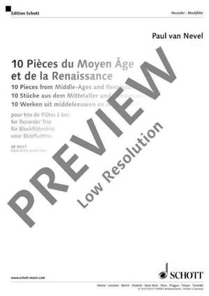 10 Pièces du Moyen Âge et de la Renaissance - Performing Score