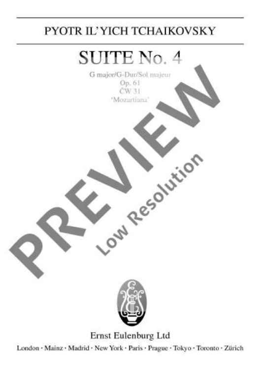 Suite No. 4 G major - Full Score