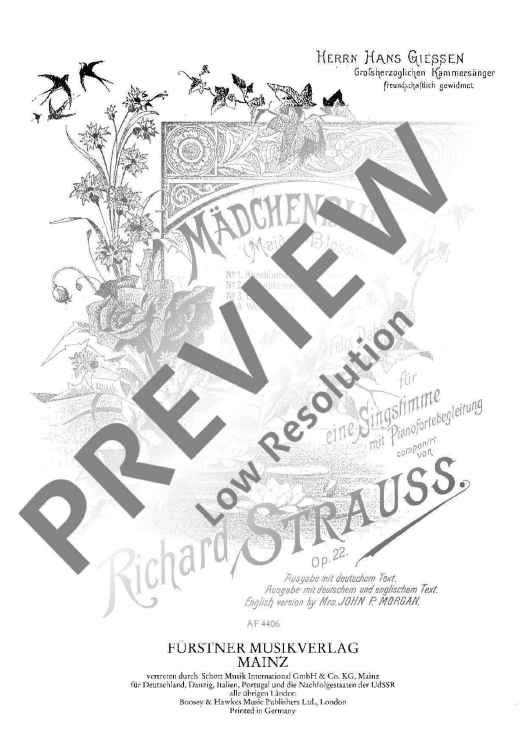 Maiden-Blossoms – Four Poems by Felix Dahn for Voice and Piano in D major