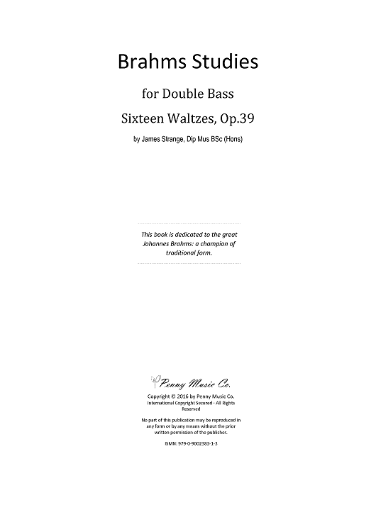 Brahms Studies for Double Bass - Sixteen Waltzes, Op.39