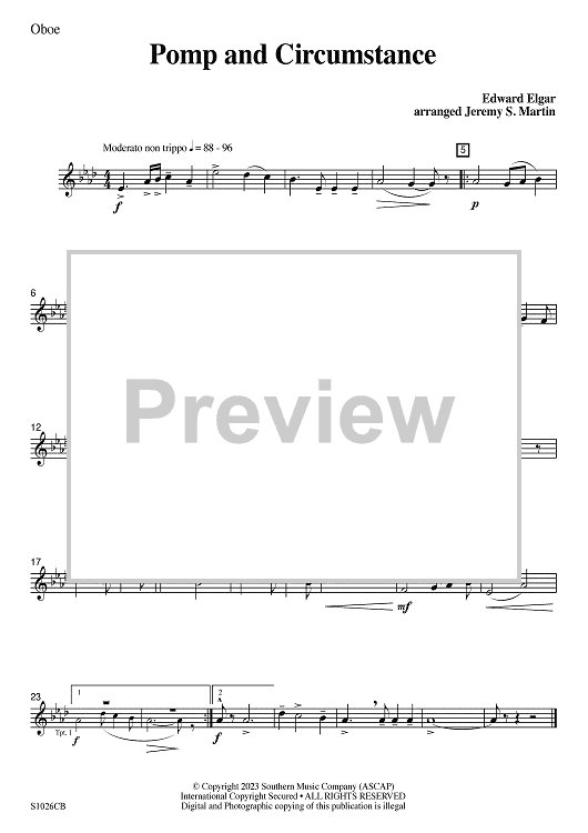 Pomp and Circumstance (easy) - Oboe