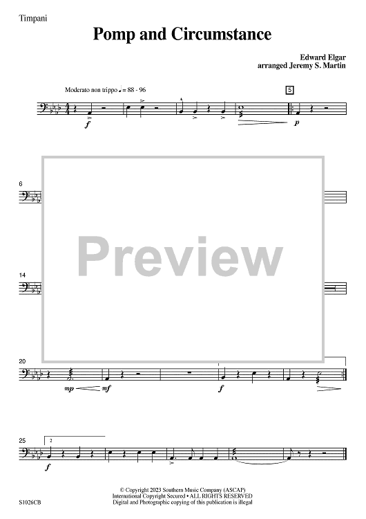 Pomp and Circumstance (easy) - Timpani