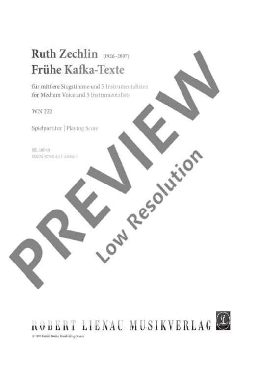 Frühe Kafka-Texte - Performing Score