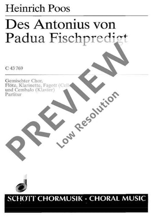 Des Antonius von Padua Fischpredigt - Score