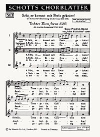 Seht, er kommt mit Preis gekrönt! / Tochter Zion, freue dich! - Choral Score