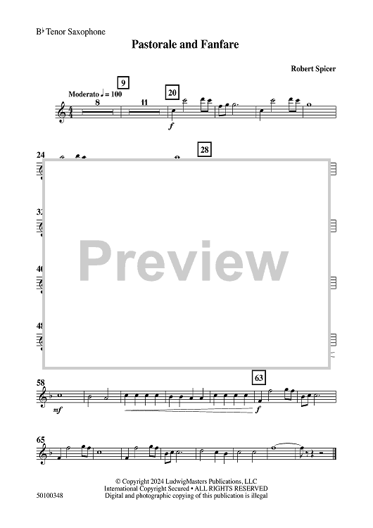 Pastorale and Fanfare - Bb Tenor Sax