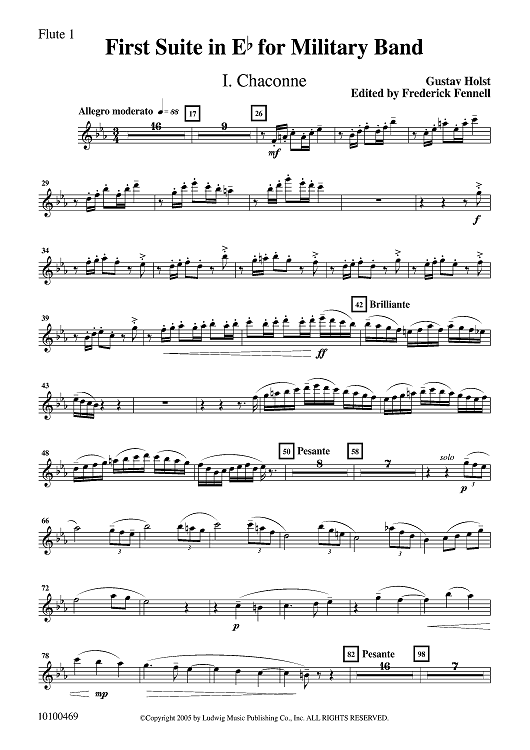 First Suite in E flat - Flute 1