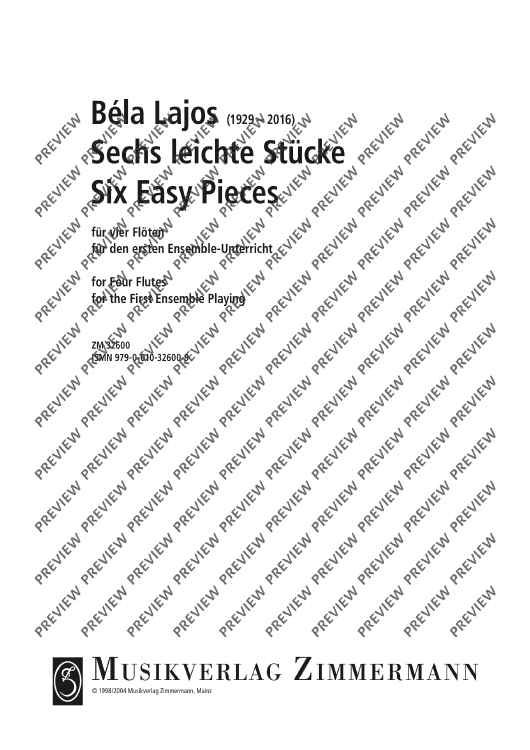 6 Easy Pieces for the First Ensemble Playing - Score and Parts