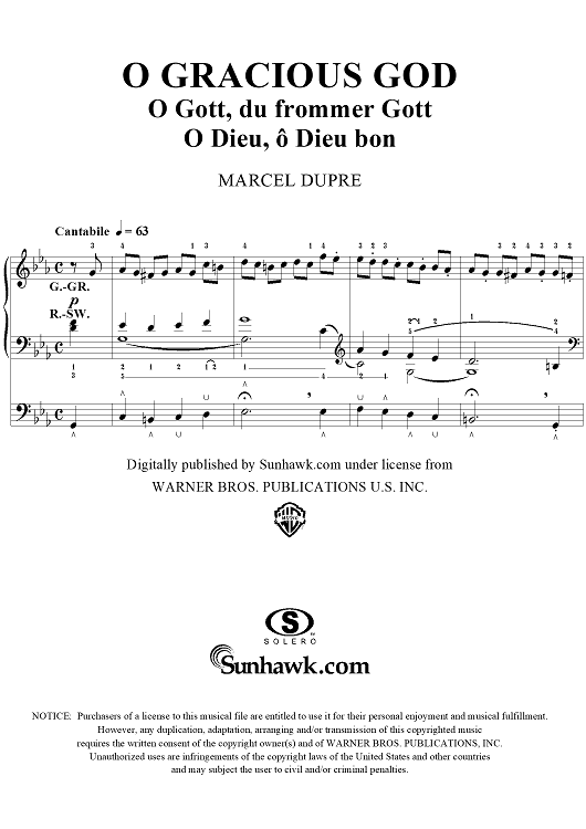 O Gracious God, from "Seventy-Nine Chorales", Op. 28, No. 60