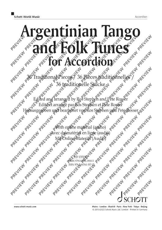 Argentinian Tango and Folk Tunes for Accordion