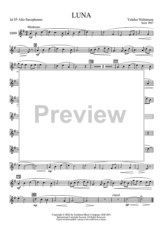 Luna for Band - Eb Alto Sax 1