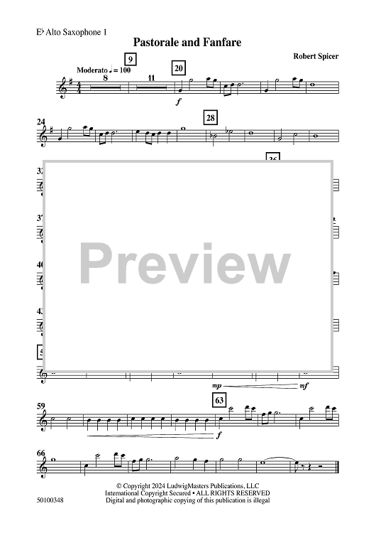 Pastorale and Fanfare - Eb Alto Sax 1