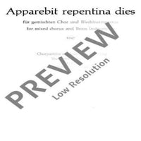 Apparebit repentina dies - Choral Score