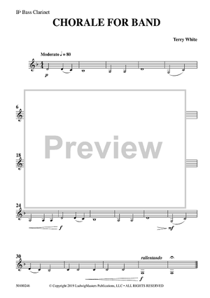 Chorale For Band - Bb Bass Clarinet