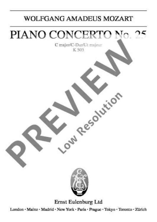 Concerto No. 25 C major - Full Score