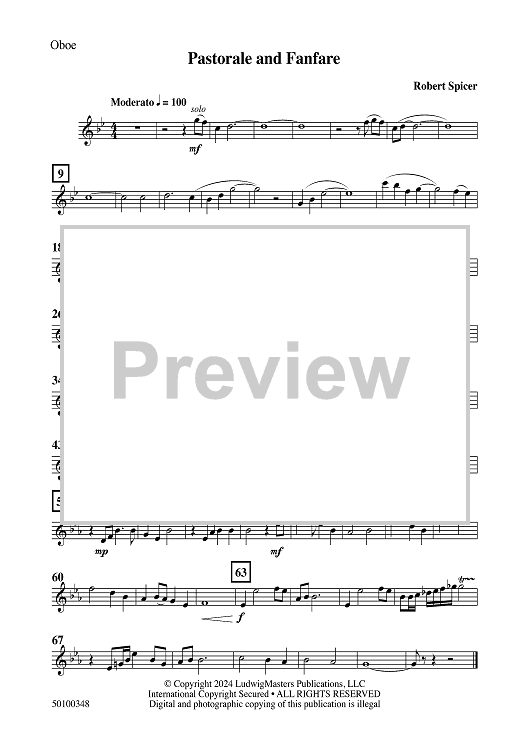 Pastorale and Fanfare - Oboe