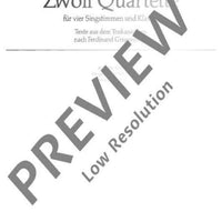 Zwölf Quartette - Choral Score