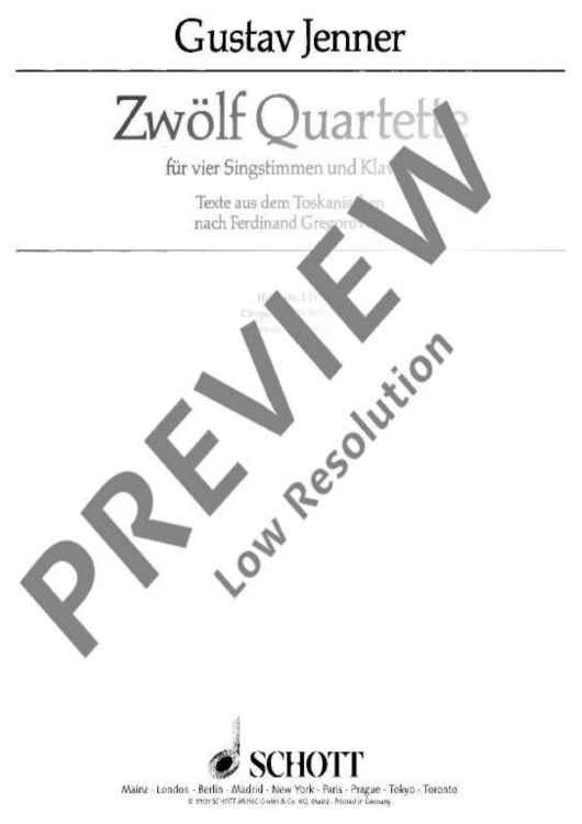 Zwölf Quartette - Choral Score