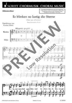 Es blinken so lustig die Sterne - Choral Score