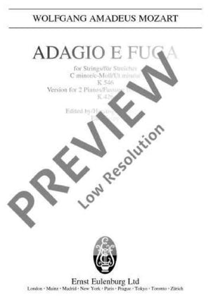 Adagio and Fugue C minor - Full Score