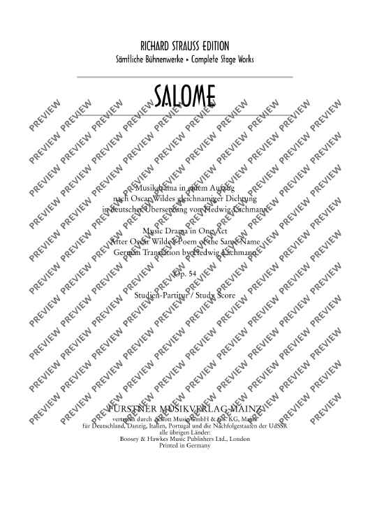 Salome - Full Score