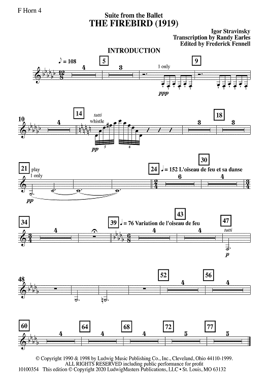 The Firebird Suite for Symphonic Band - F Horn 4