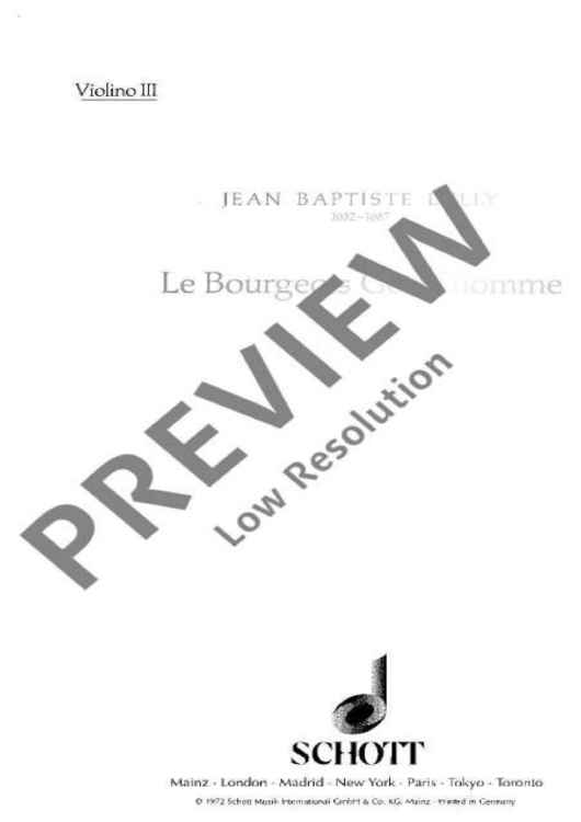 Le Bourgeois Gentilhomme - Violin Iii