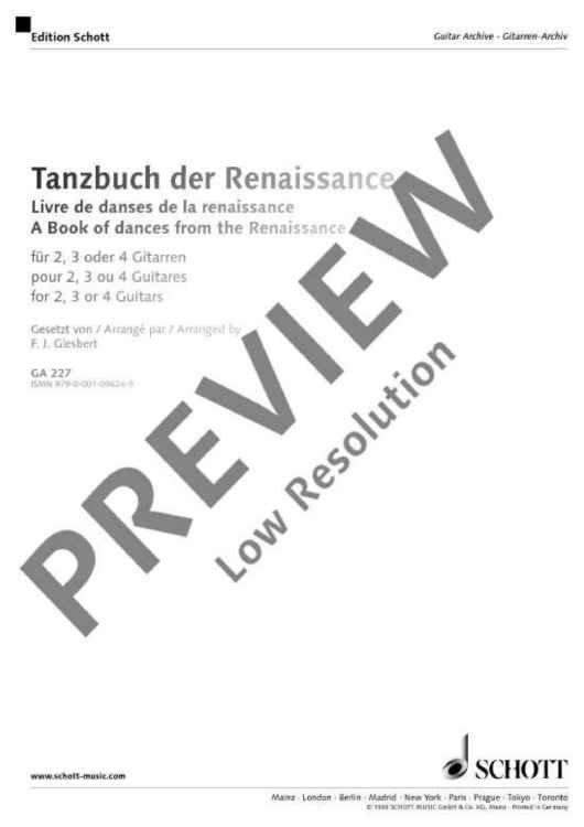 Tanzbuch der Renaissance - Performing Score